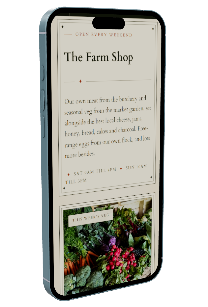 Street Croft Farm farm shop on mobile